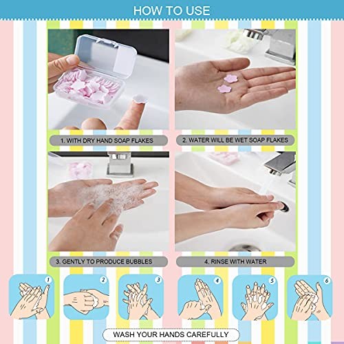 FERCAISH 400 Petal Soap Sheets, Portable and Dissolvable Soap Paper Sheets for