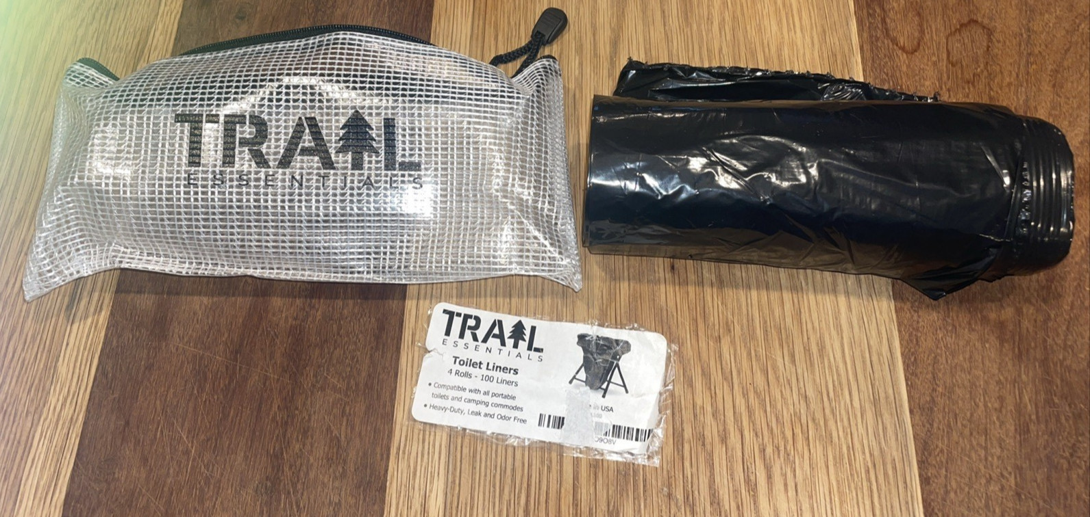 Trail Essentials Toilet Liners Leak Proof Odor Free Camping Portable Toilet Bags