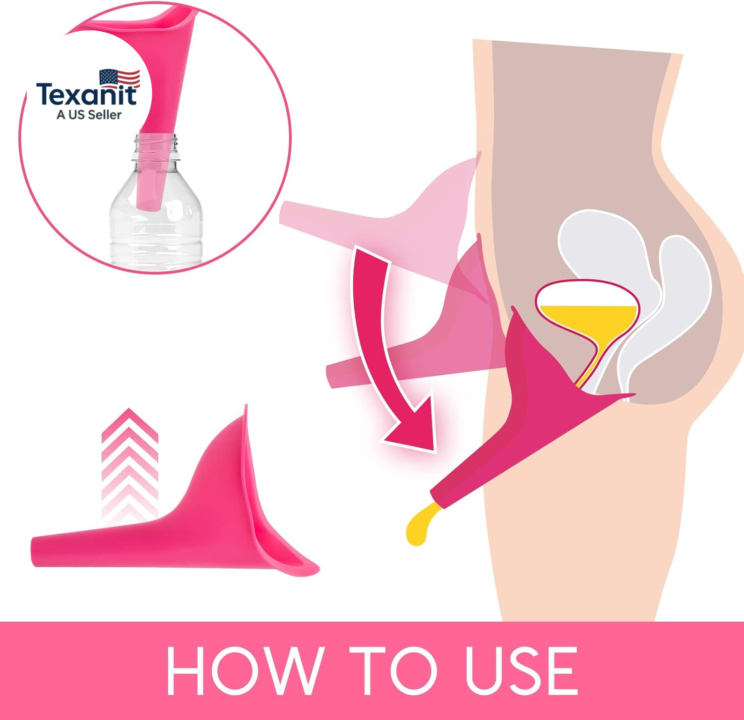 Female Urinal for Women, 4PCS Portable Urination Device Pee Funnel for Travel Ca