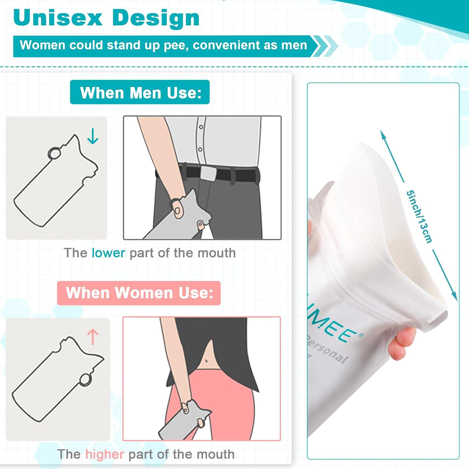 800ML Emergency Disposable Urinal Bags, 8/12/20/23/28 Pcs Camping Pee Bags Unise