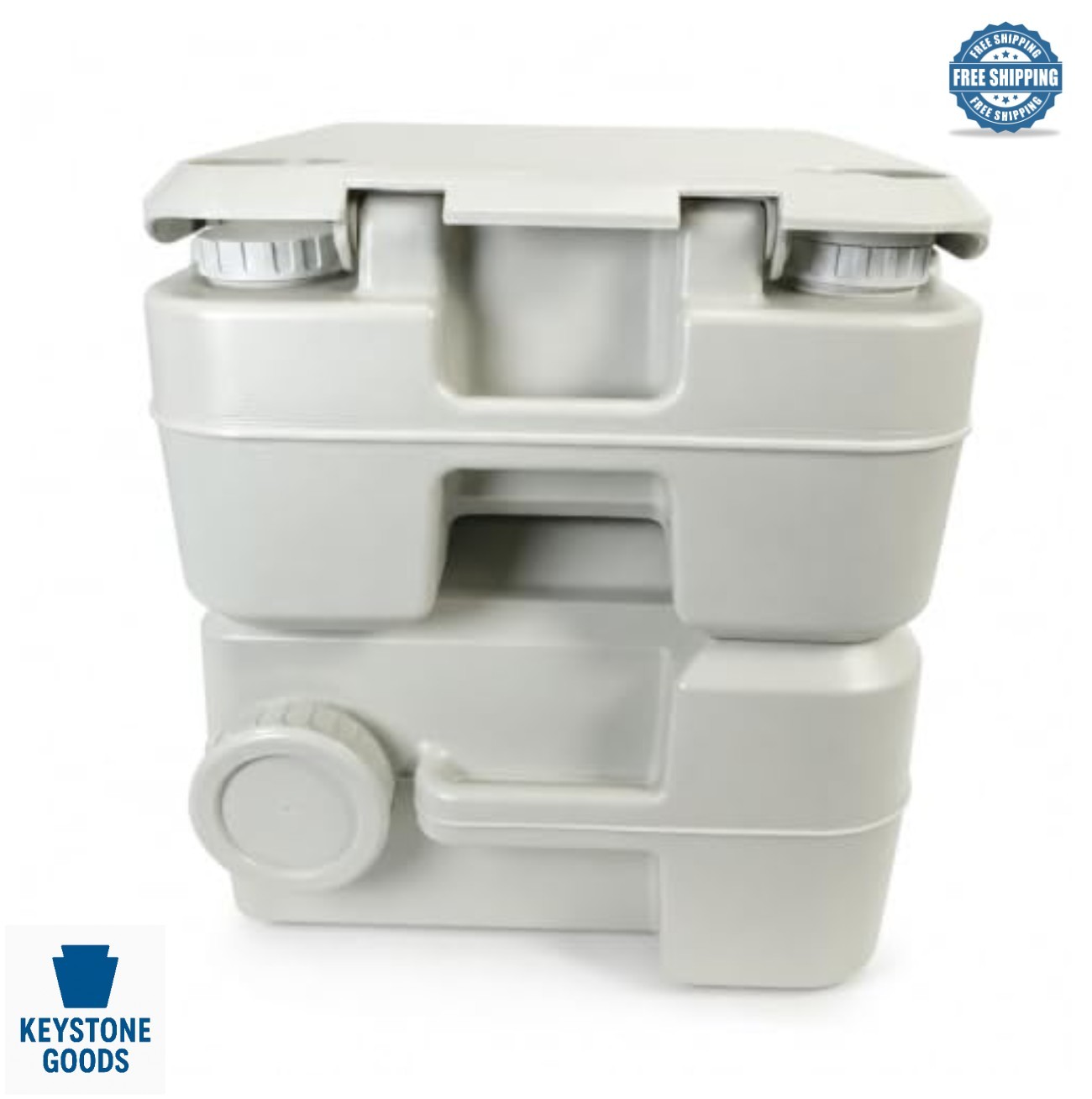 Portable Toilet 5.8 Gallon Waste Tank 3.4 Gal Fresh 440 lbs Weight ABS Plastic