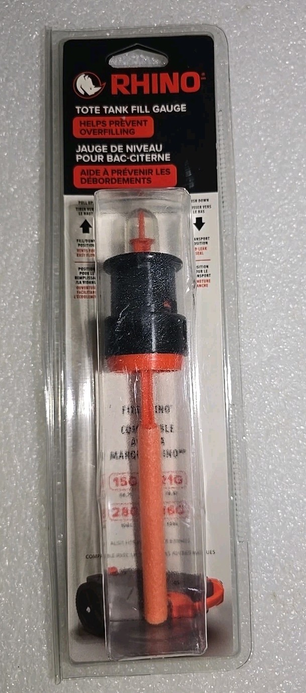 Rhino RV Tote Tank Gauge Universal Easy Install Spill Prevention Accessory
