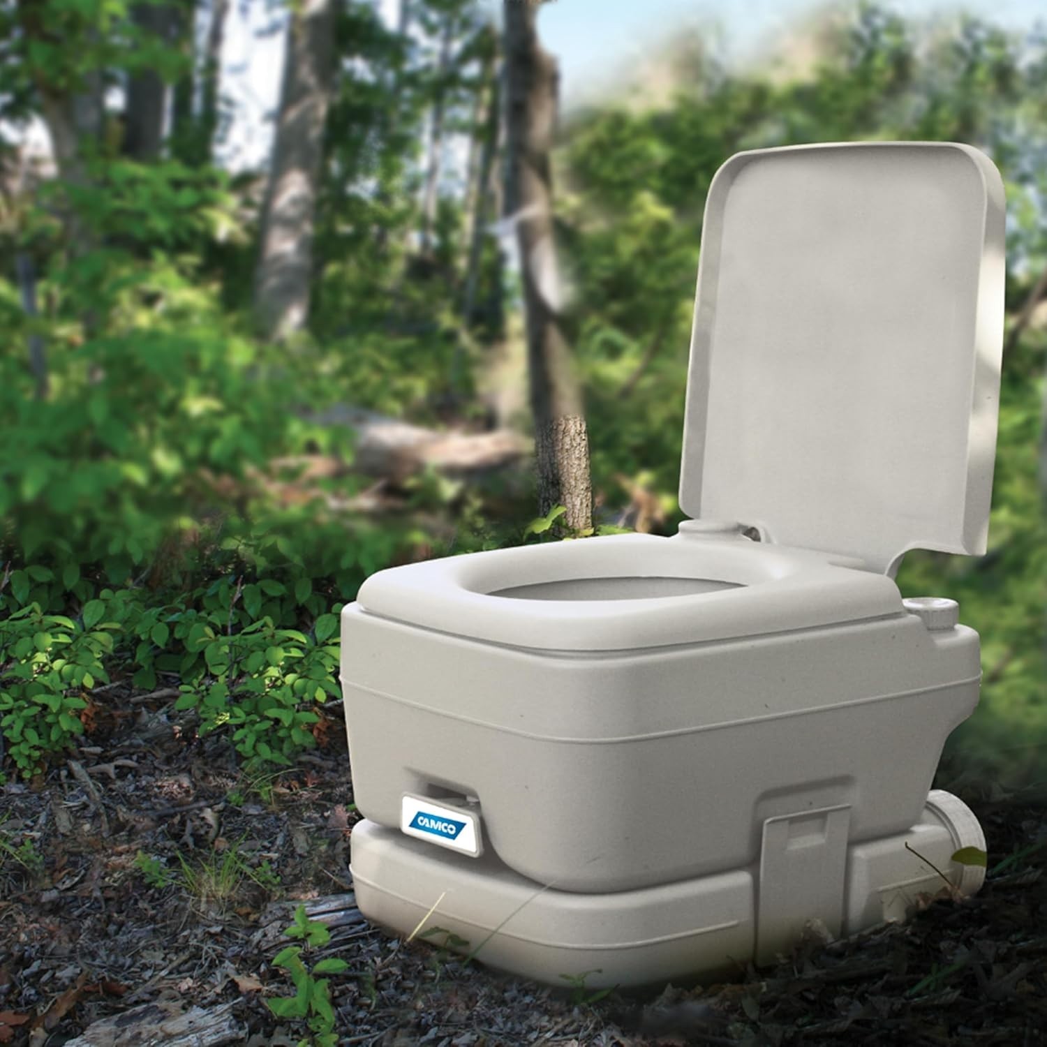 Camco 2.6 Gallon Portable Toilet 41531 For Camping RV Boating Road Trips Compact