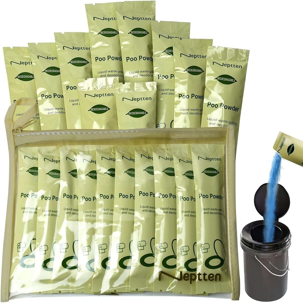 Compact Portable Powder for Emergency Toilets – Odor Neutralizing Gel Sticks