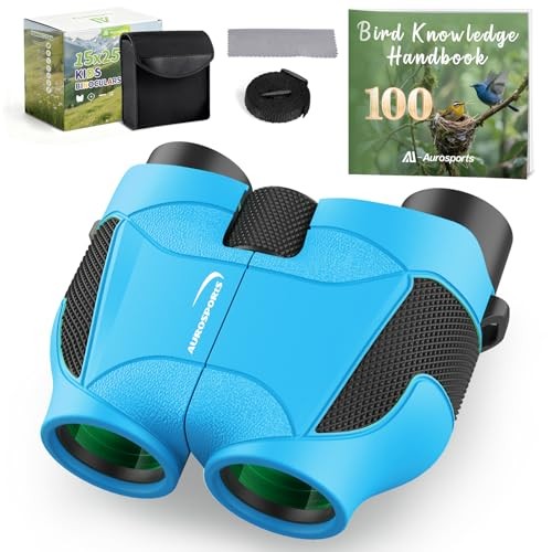 15×25 Compact Binoculars for Kids – Small Binoculars Lightweight with Blue