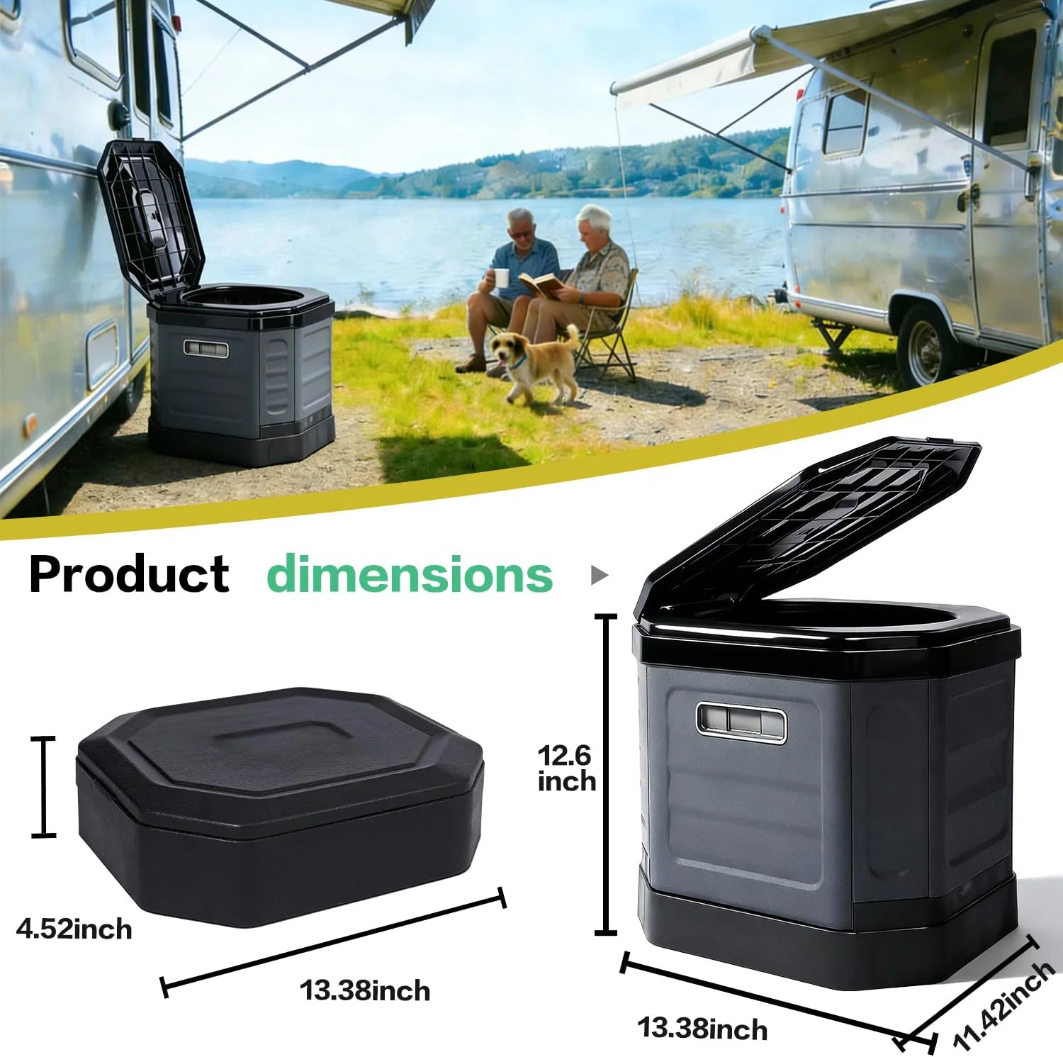 Camping Toilet for Adults – Portable Folding Toilet with Lid,Travel Portable Pot