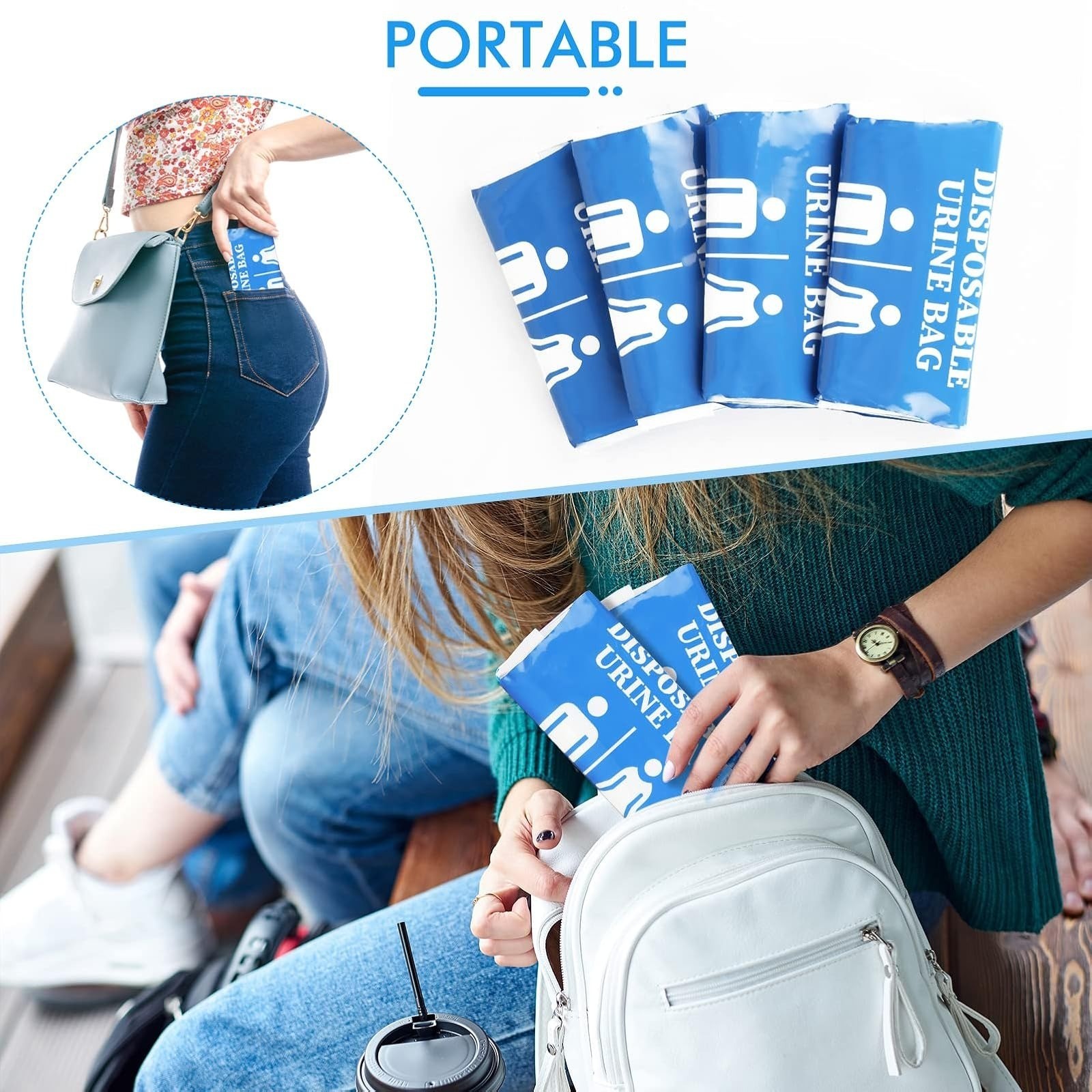 DIBBATU Disposable Urine Bag 800ML – Travel Pee Bags for Men & Women