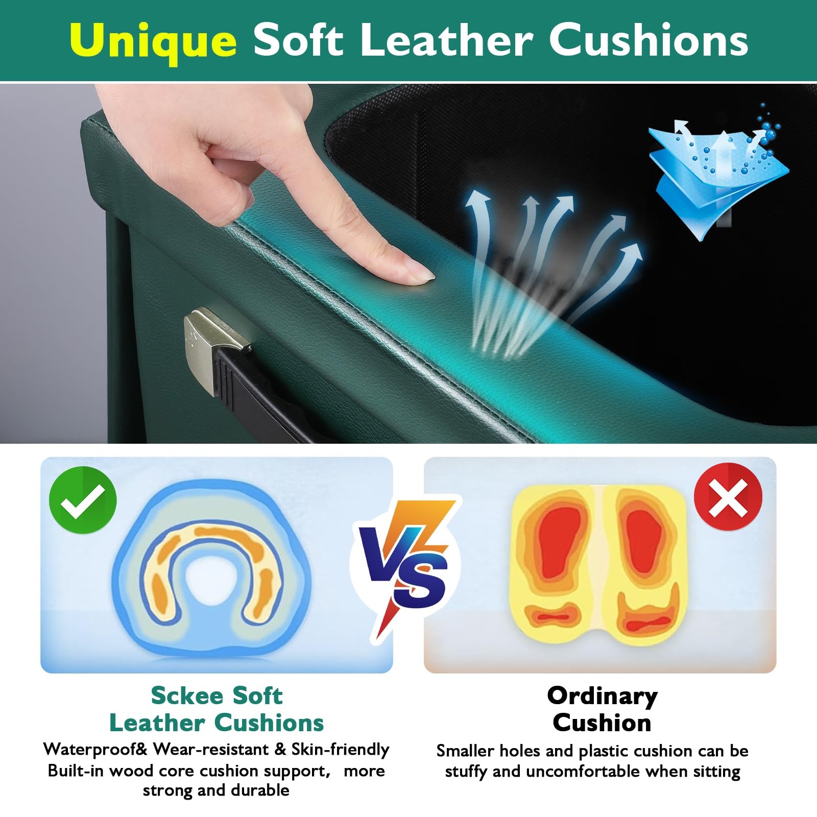2026 Upgraded XL Portable Toilet for Adults,Tall Camping 16.5”H, Green
