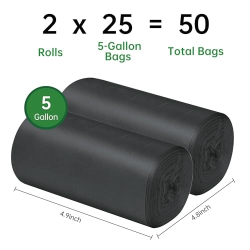 25/50 / 75 Pcs Portable Camping Toilet Bags,5 Gallon Compostable Toilet 2 Rolls