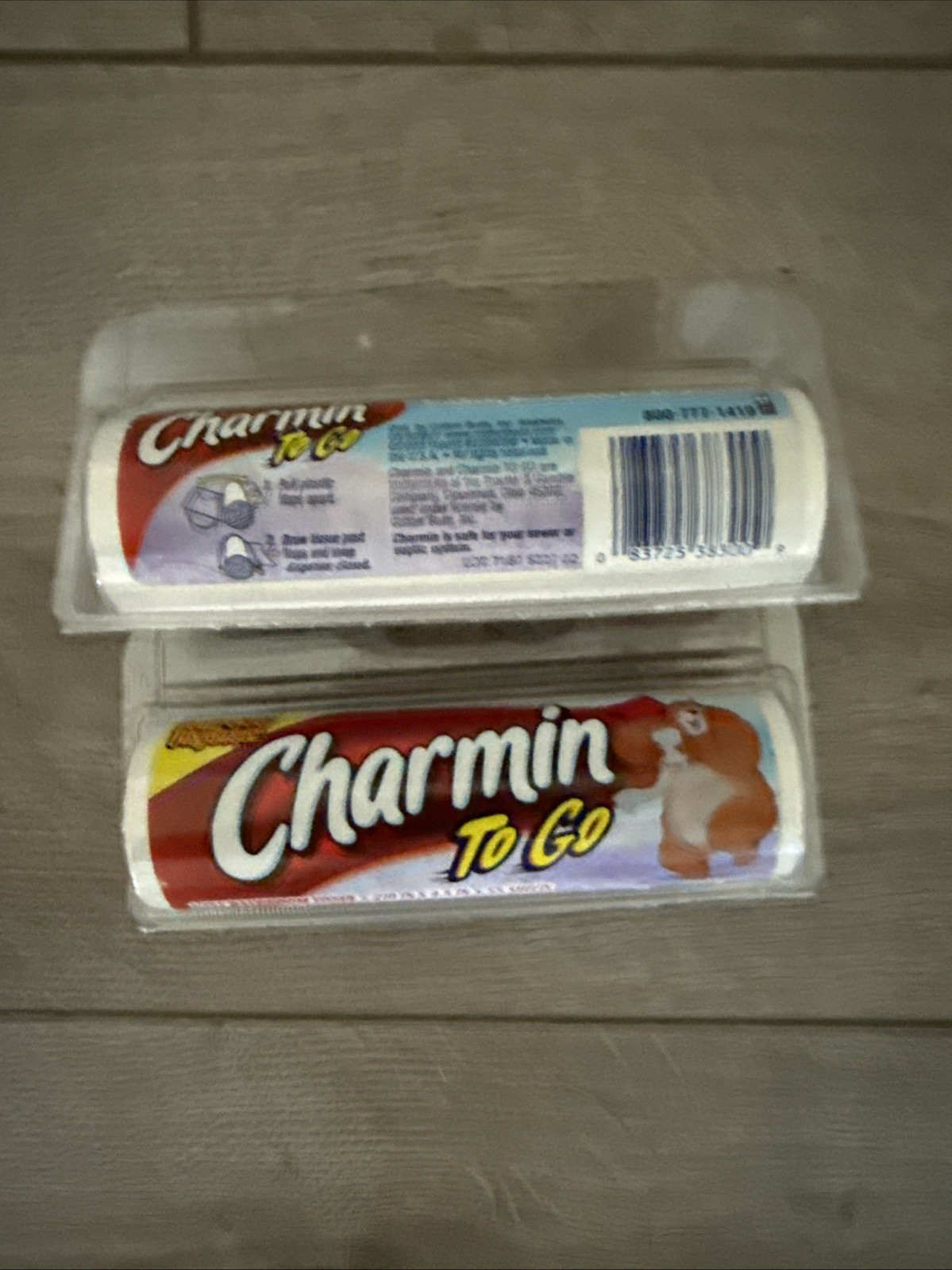 2 Vtg Charmin To Go Toilet Paper 1-Ply Bath Tissue 55 Sheets Pull out Dispenser