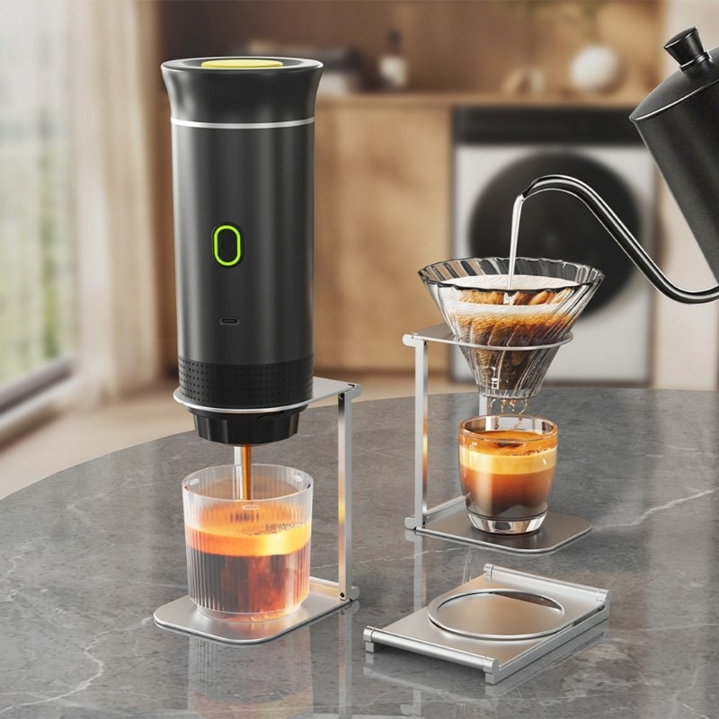 Space Saving Changeable Coffee Machine Base For Hiking Kitchen Office Gold