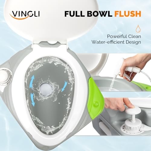 Portable Camping Toilet 5.8 Gallon Hand Spray Large Detachable Outdoor Boat RV