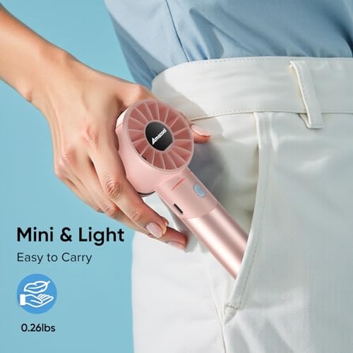 Portable Handheld Turbo Fan, Mothers Day Gifts for Mom Her Pink No Ice Cooler