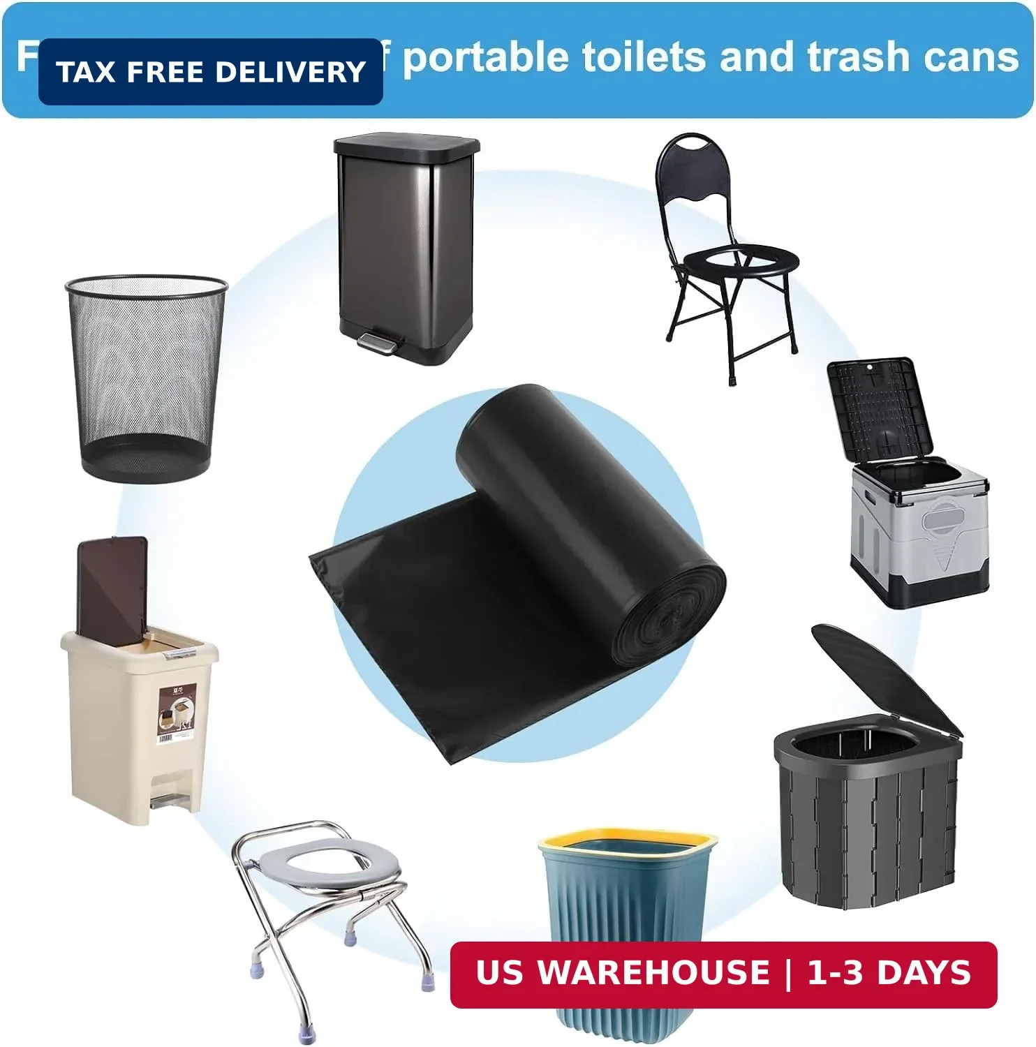 25 Portable Toilet Bags, Thick Biodegradable Camping Toilet Bags for Portable Po