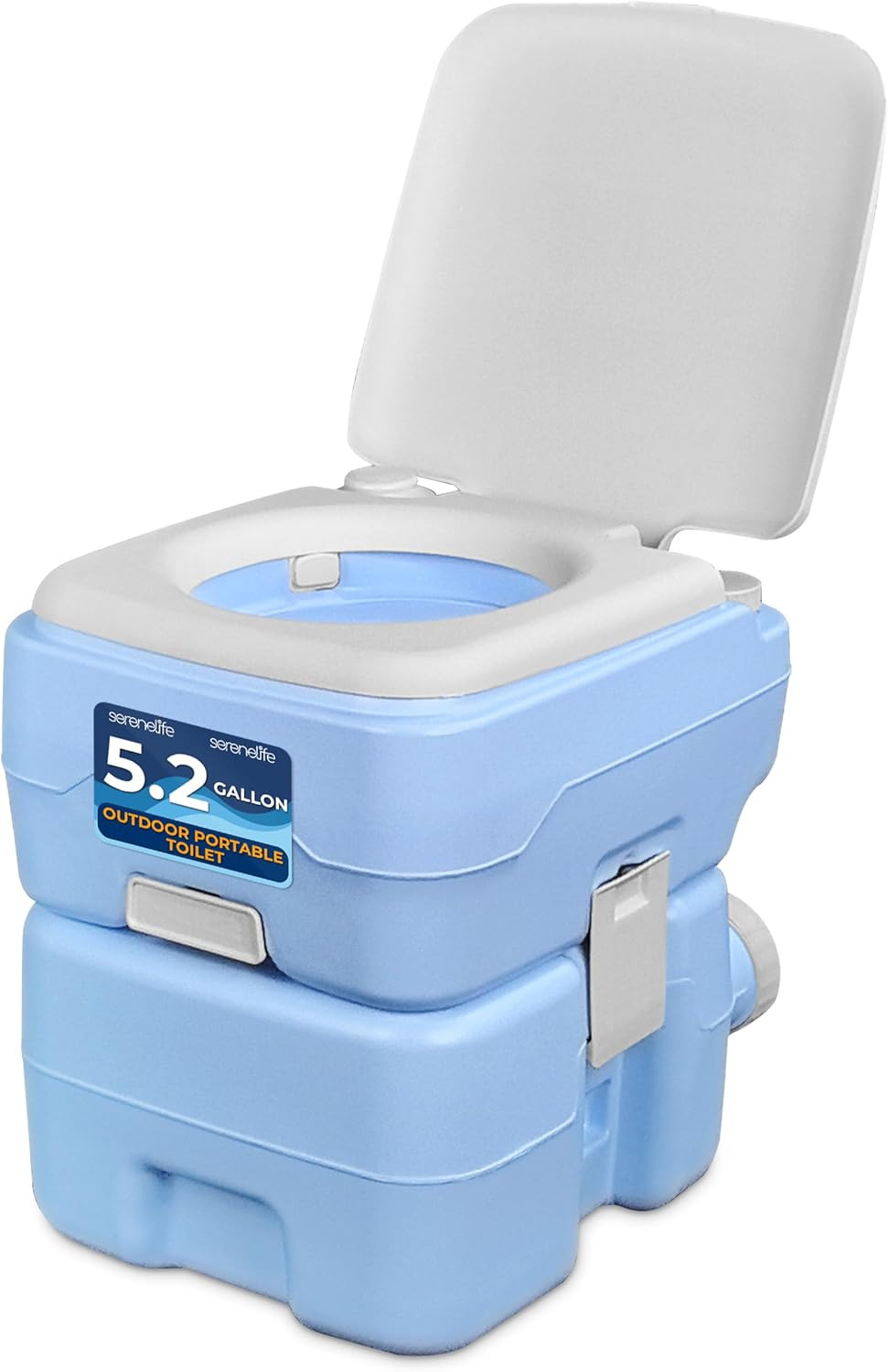 5.2 Gallon Portable Camping Toilet with Bag, Funnel & Spray – Blue