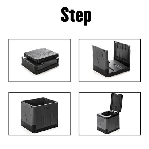 Portable Camping Toilet, Foldable Toilet for Adults, Porta Potty with Thick
