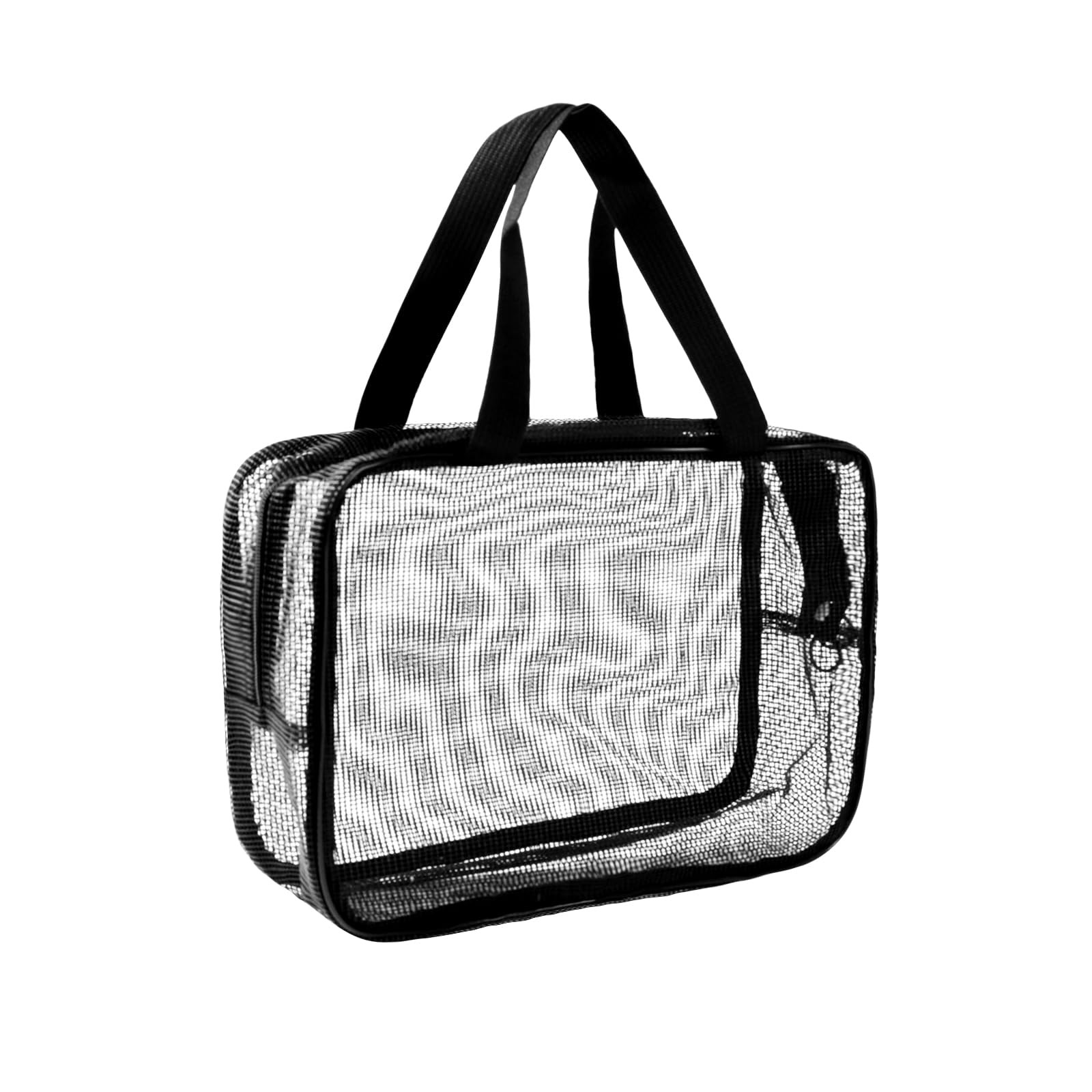 Qandora Mesh Shower Toiletry Caddy Bag Portable for Travel Gym Bathroom Black