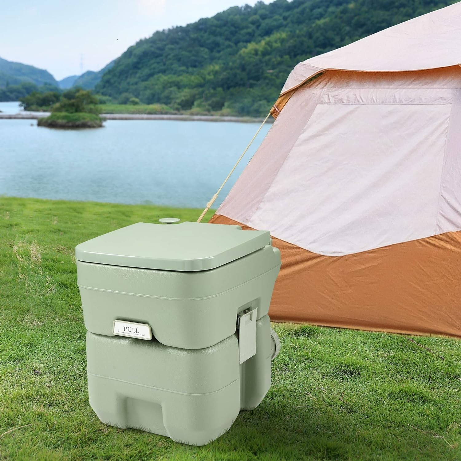 Upgraded Flush Portable Toilet – 5.3 Gallon for Home, RV, and Outdoor Use