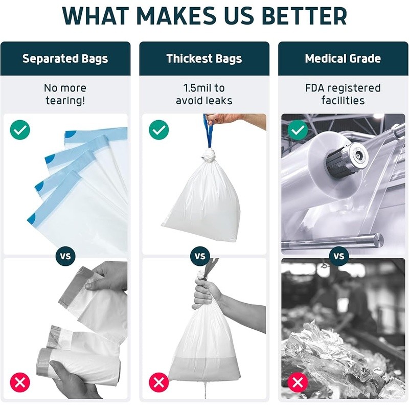 Portable Toilet Bags Disposable Easy Clean Sanitary Liners Camping Home Use