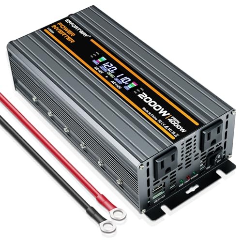 2000W Power Inverter 4000W (Peak). 12V DC to 110V/120V AC Converter 2000w-12v