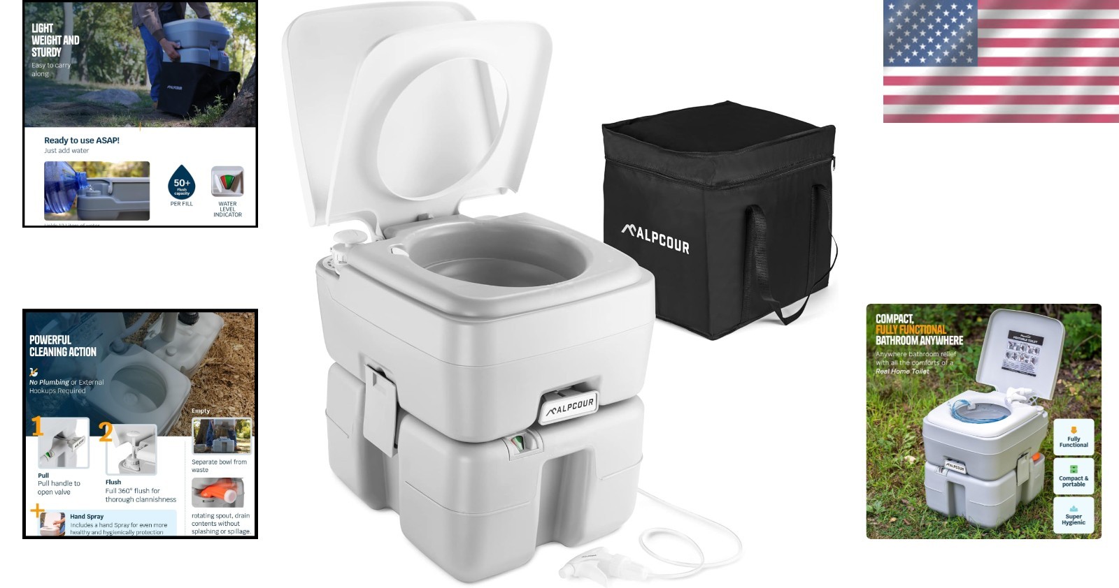 Comfortable Portable Toilet with Waste Level Indicator
