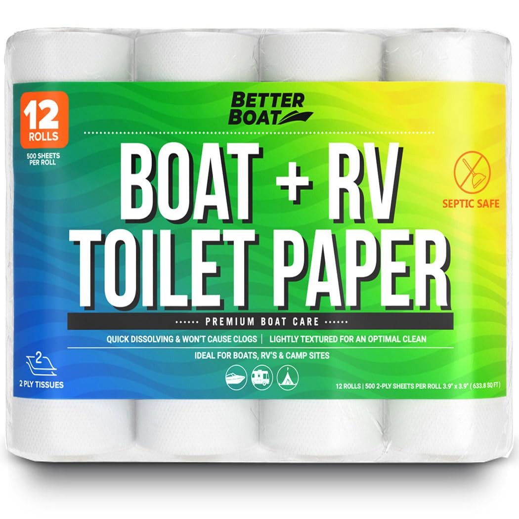 Boat And Rv Toilet Paper Septic Safe Quick Dissolving Tissue 12 Single Rolls Bio