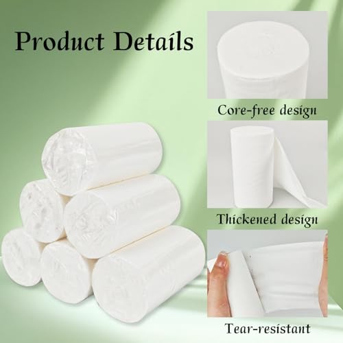 Portable Pack Travel Toilet Paper Rolls, Individually Wrapped for 6 White