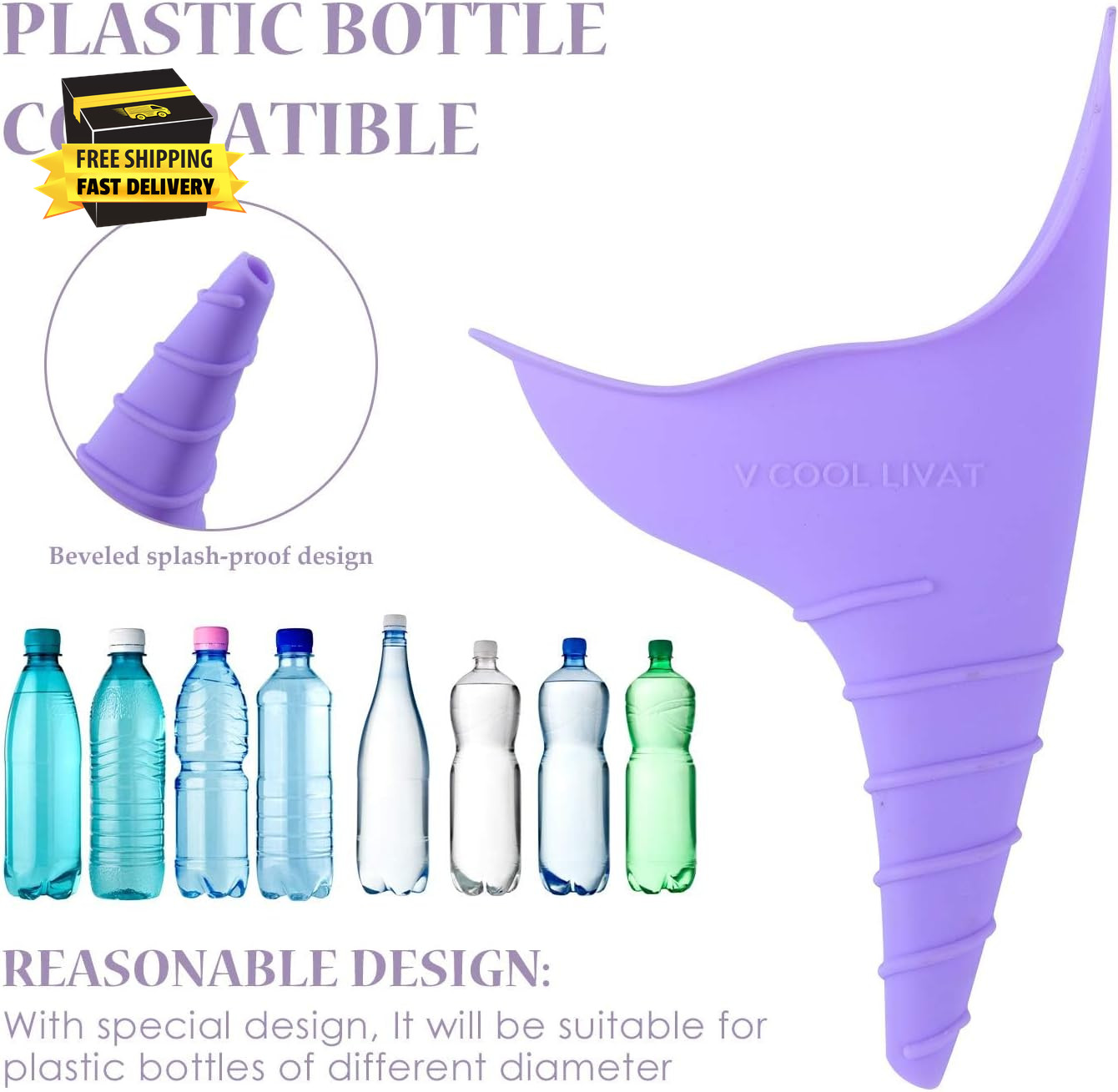 Travel Female Urination Device – 2 Pack Reusable Silicone Portable Lady Urinal P