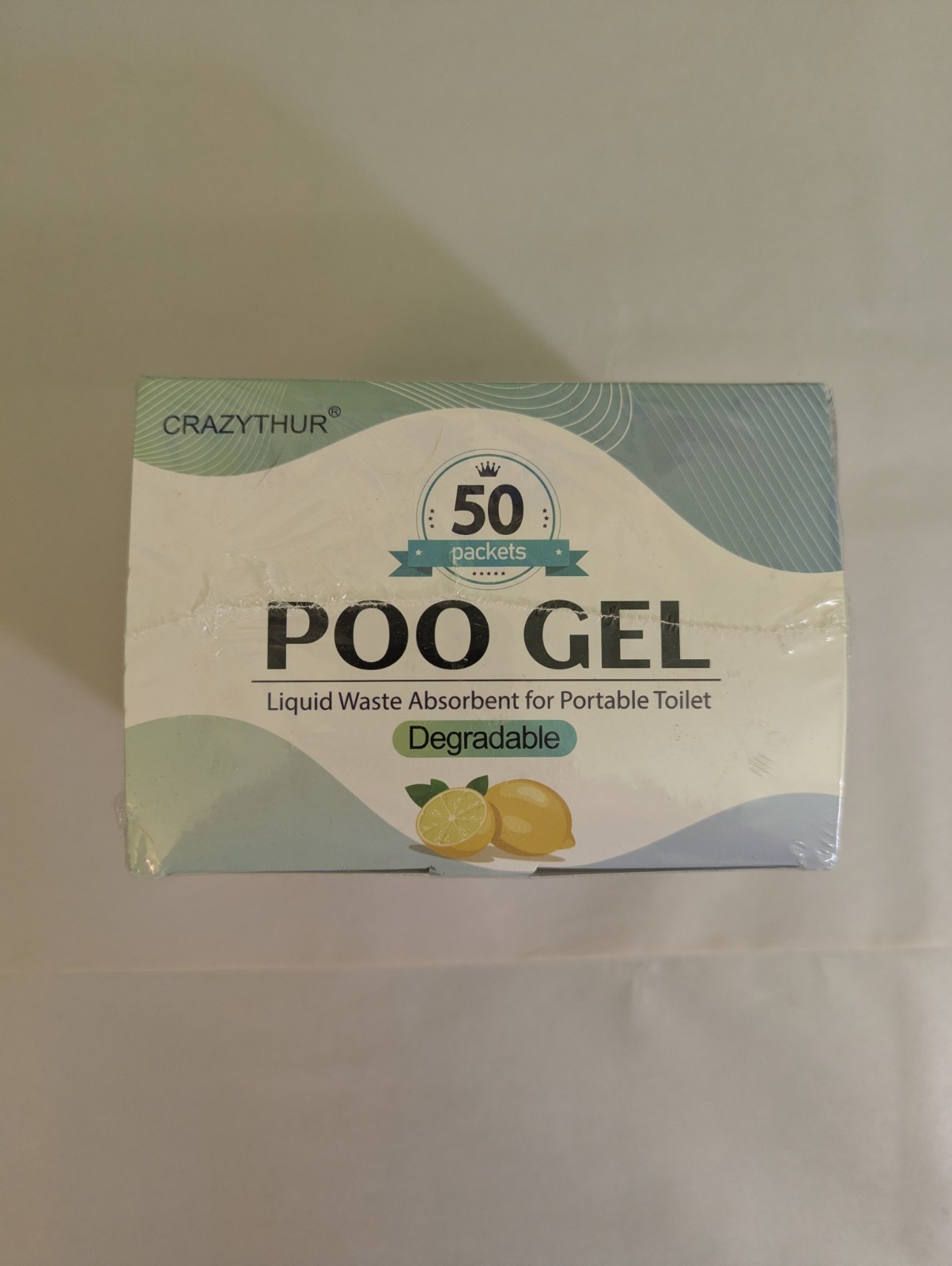 CRAZYTHUR Portable Toilet Gel Powder 50 Pack & 25 Biodegradable Bags