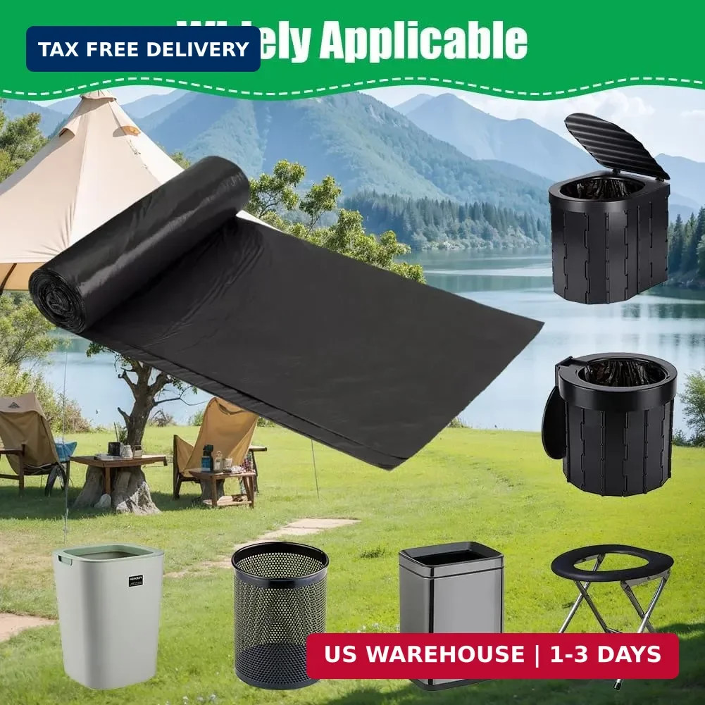 Flintronic Camping Toilet Bags, 120 PCS (6 Roll) Portable Toilet Bags, Thickened