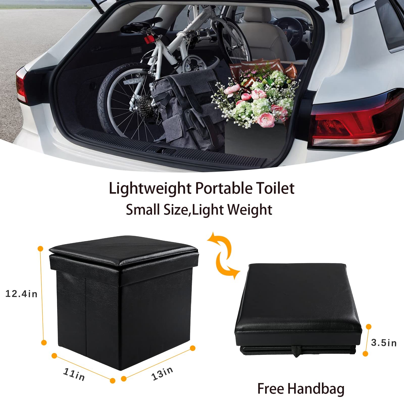 Camping Toilet Foldable, High Quality Leather Mobile Camping Toilet Toilet Loo Kl…