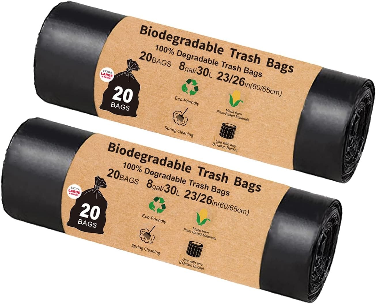 Compostable Camping Toilet Bags – 40 Count, 8 Gallon, 30 Liter, Portable Toil…