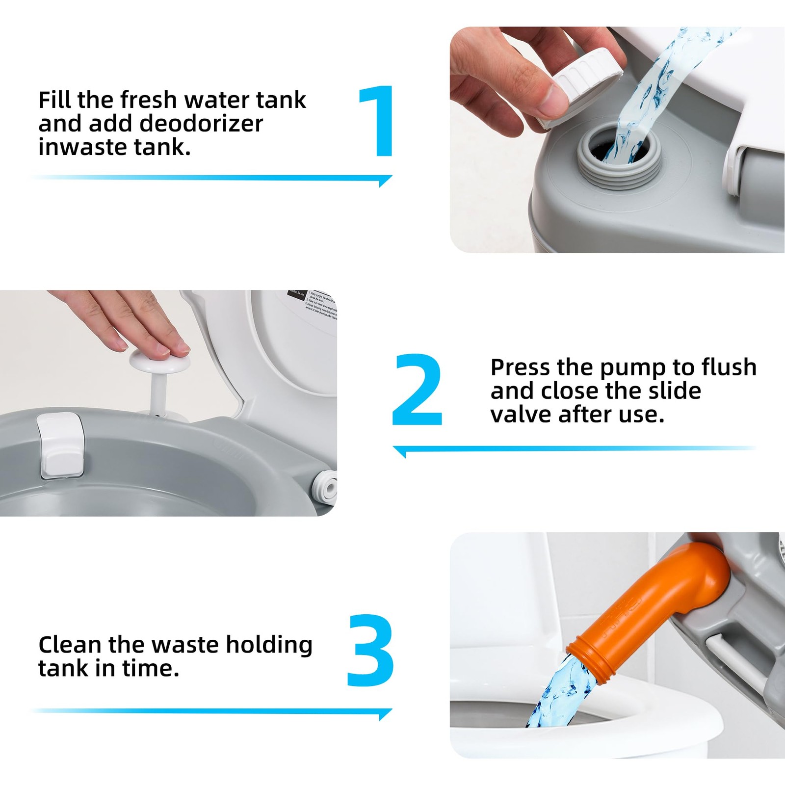 Yitahome Portable Toilet 5.8 Gallon Travel Rv Potty Level Indicator T-Type