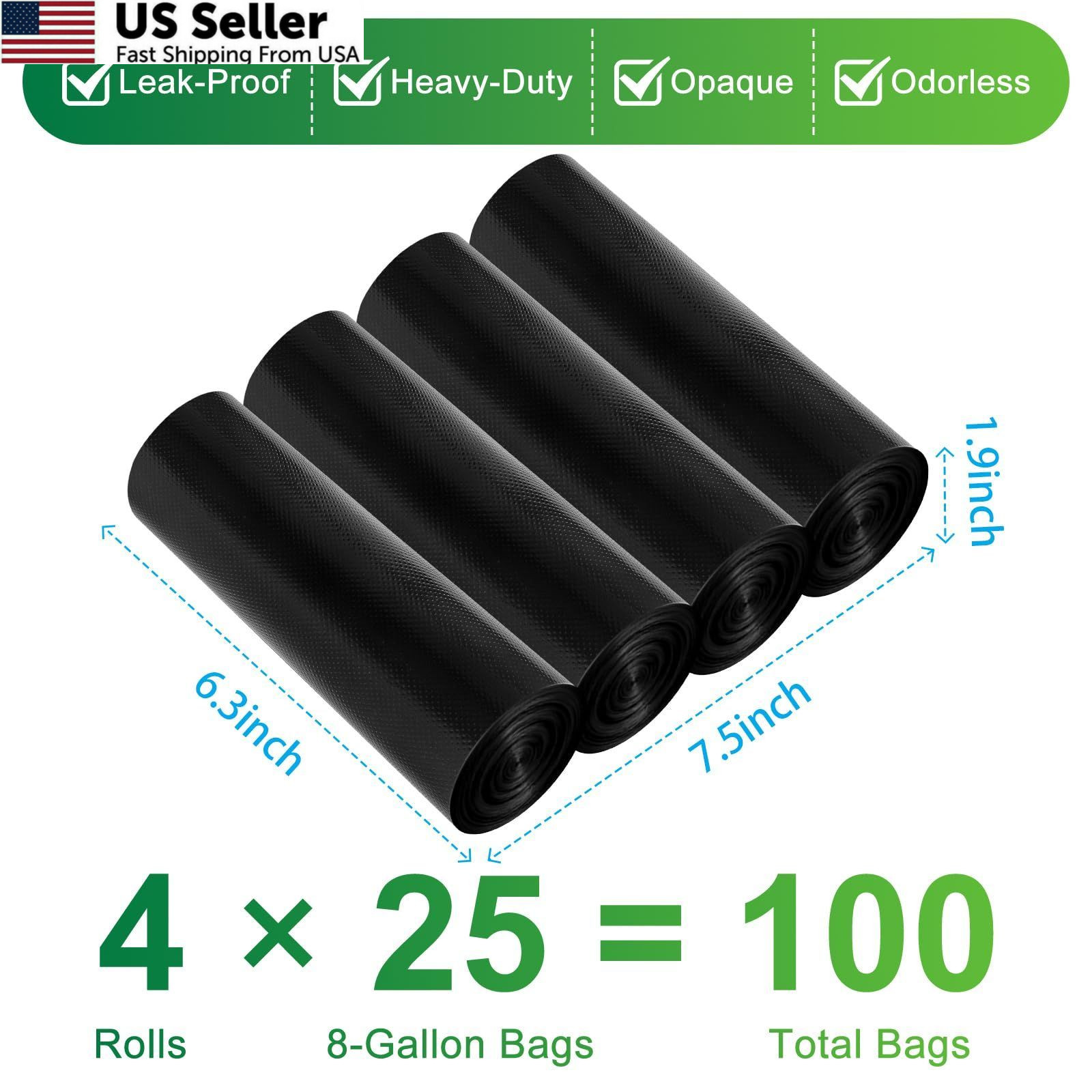 100 Portable Toilet Bags – Camping 1 Count (Pack of 100), 100 PCS