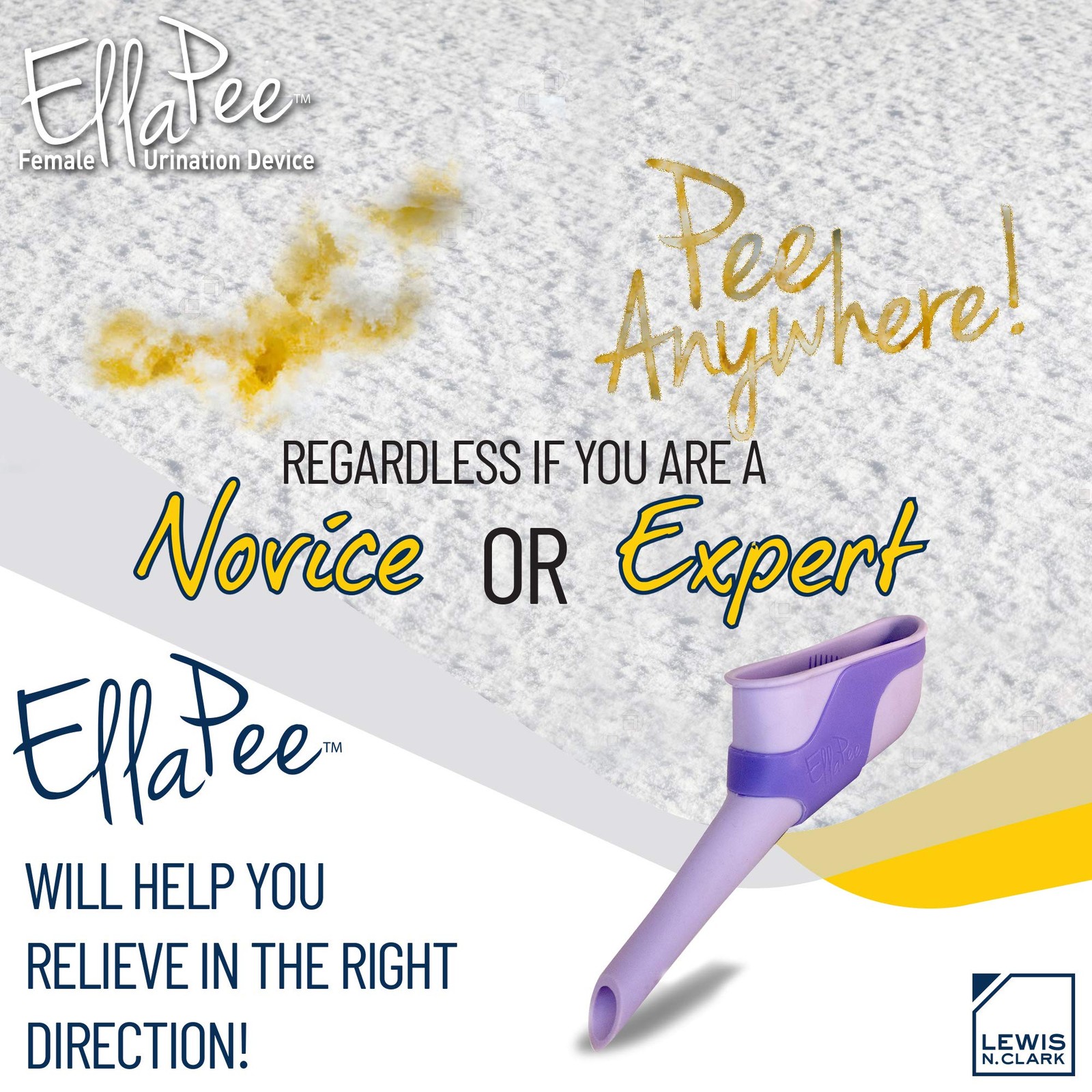 EllaPee Womens Urinal Funnel Female Urination Device for Women, Camping Acces…