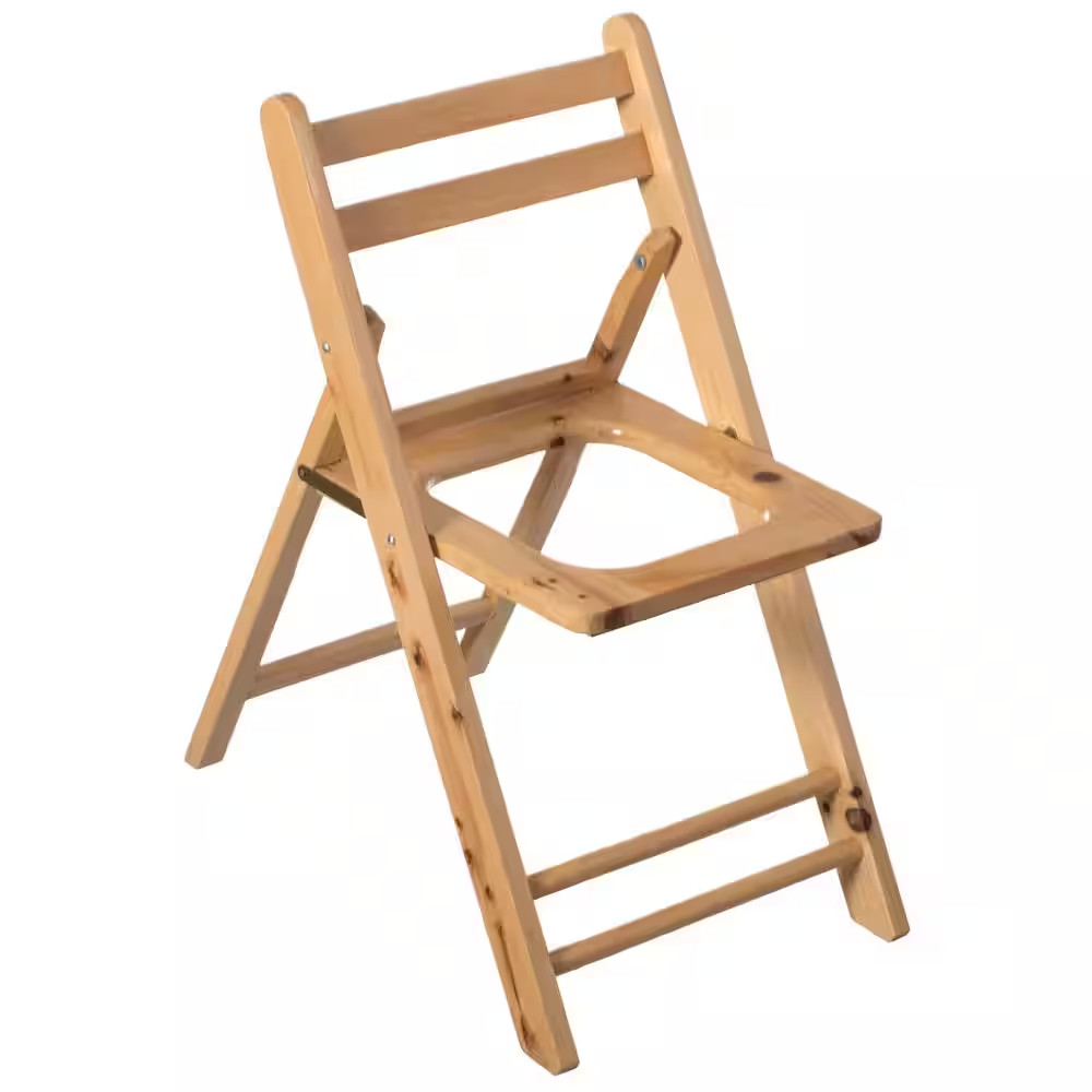 Wooden Folding Portable Non- Electric Waterless Toilet Seat for Camping and Hiki