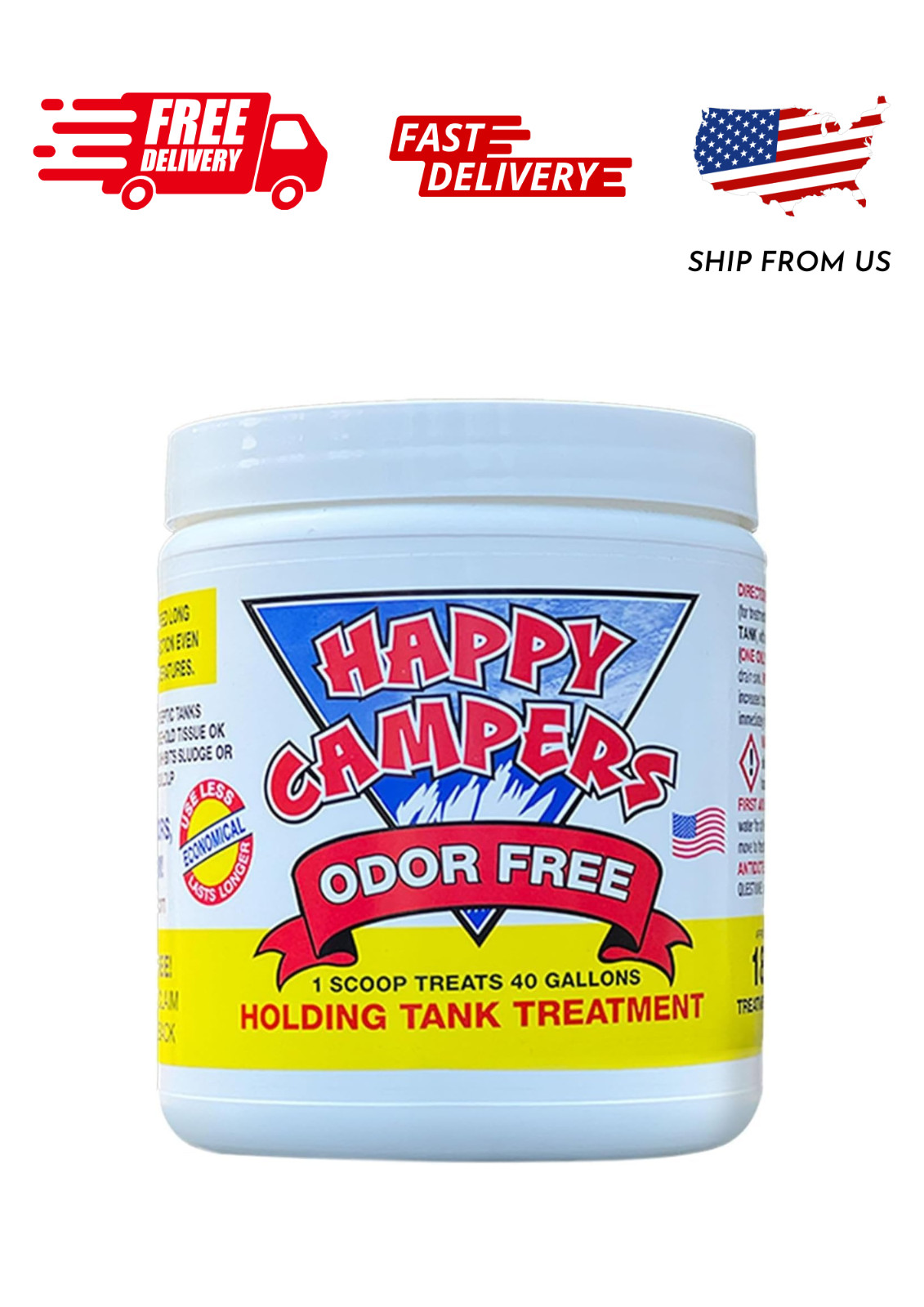 Happy Campers RV Toilet Treatment – Powerful Odor Control, Long-Lasting RV Tank