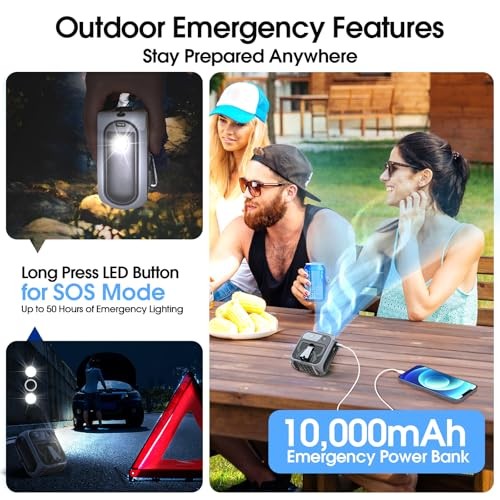Portable Waist Fan Clip On, Belt Fan with 40Hours Runtime, 16000RPM 5 Grey