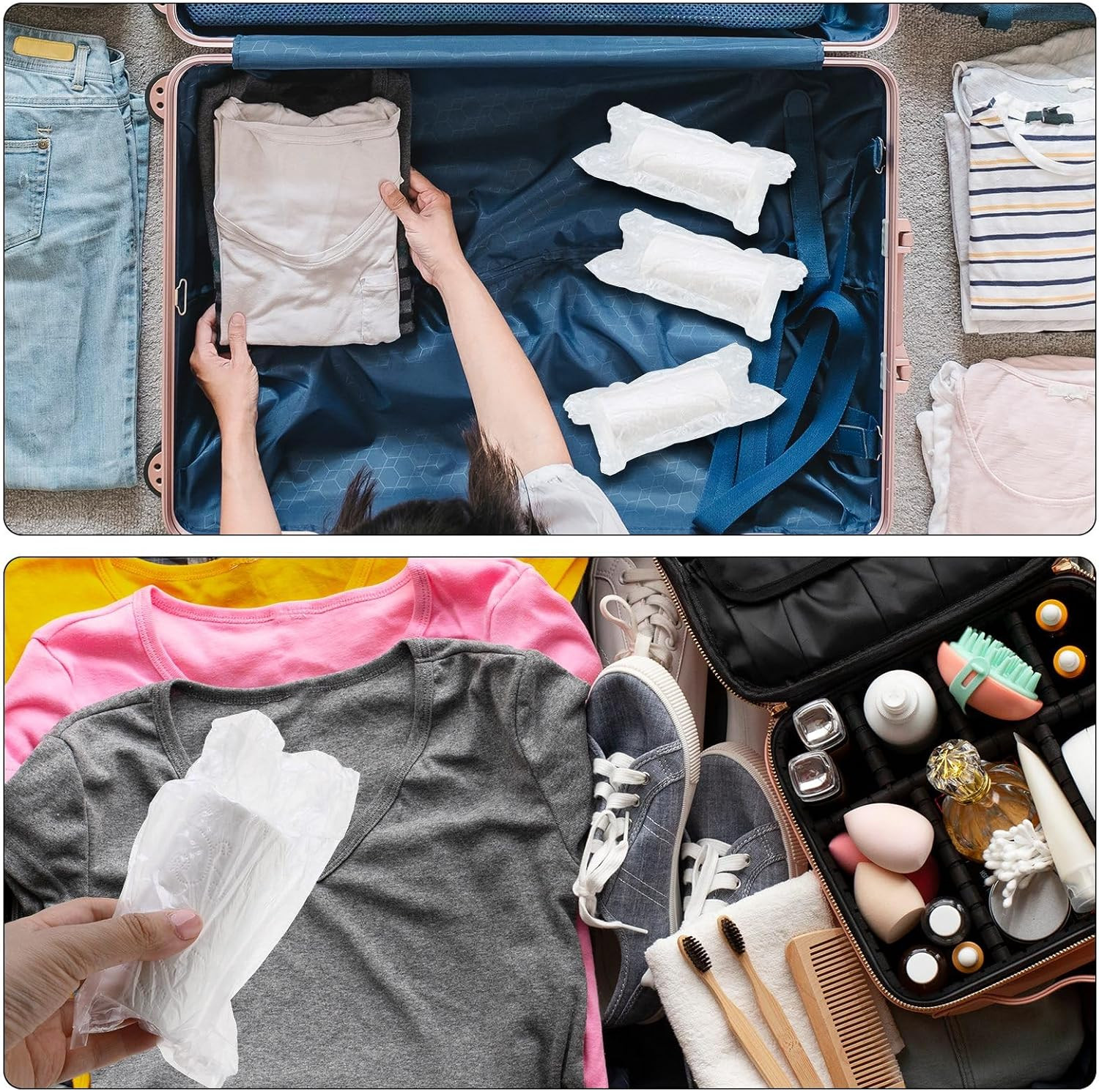 16 Rolls Travel Toilet Paper to Go Packs, Soft Coreless Camping Toilet Paper, Co
