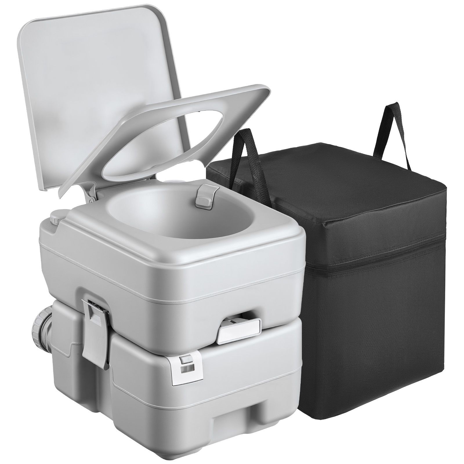 Portable Toilet with 120 Flushes, 5.3gal Waste Tank Odor Control