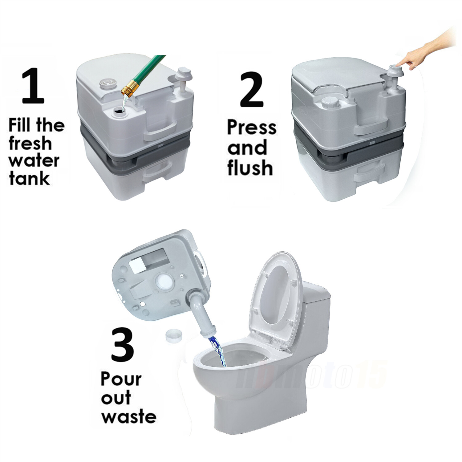 H:45 L:45 W:35 CM Temporary Toilet For Outdoor Touring Car Tent Small Room White