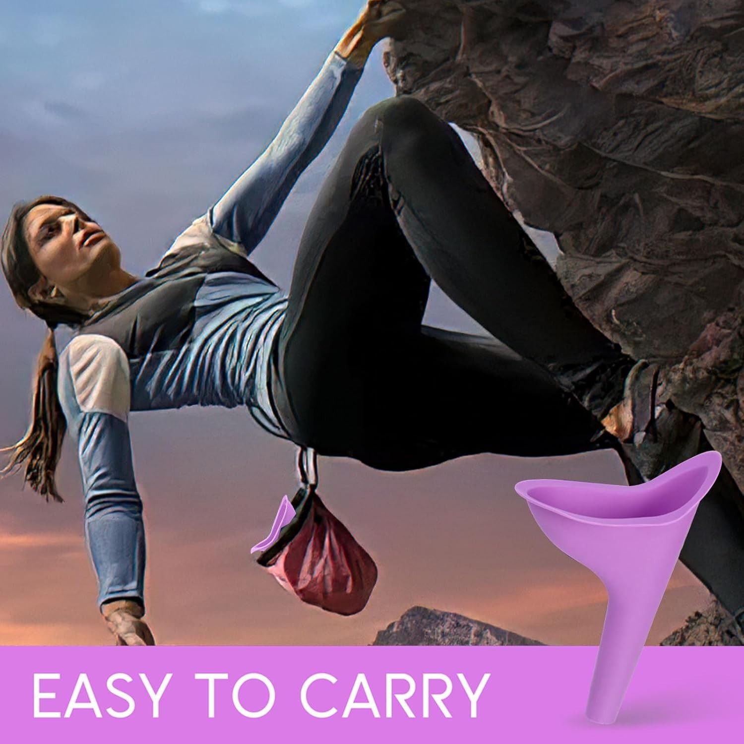Compact 4 Purple Silicone Urinals for Women – Ideal for Outdoor Adventures