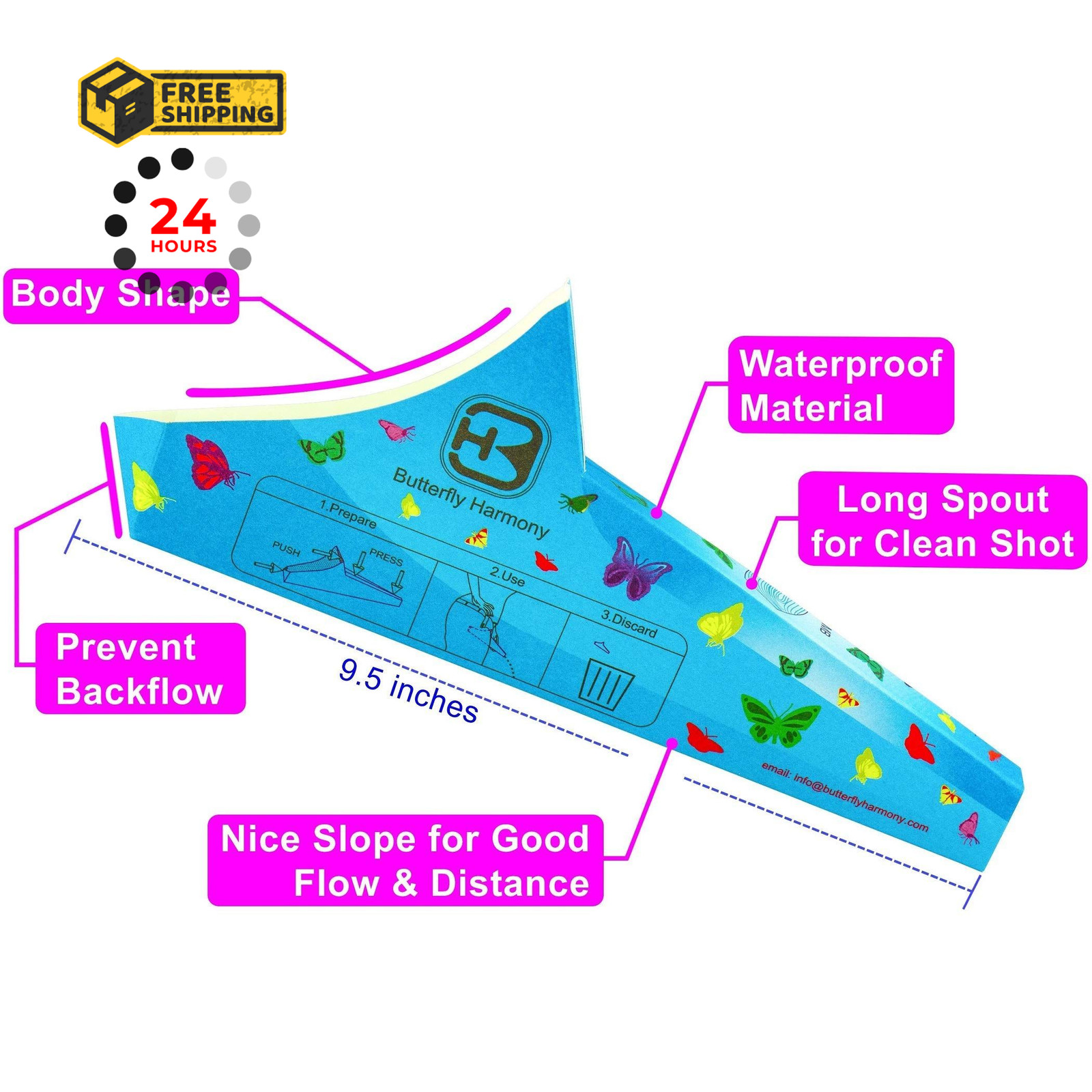 Butterfly Harmony S3 (8 Funnels) Disposable Paper Female 8 Funnels, blue