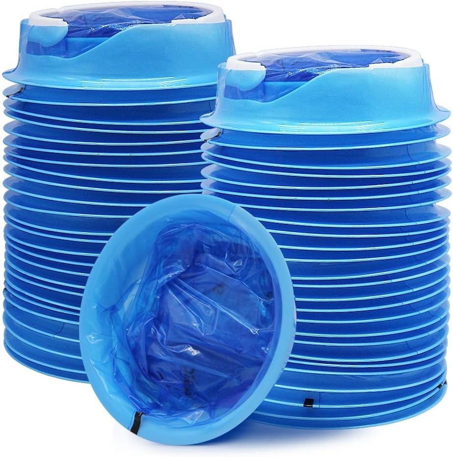 50 Pack Emesis Bag, Disposable Vomit Bags, Aircraft & Car Sickness Bag, Nausea B