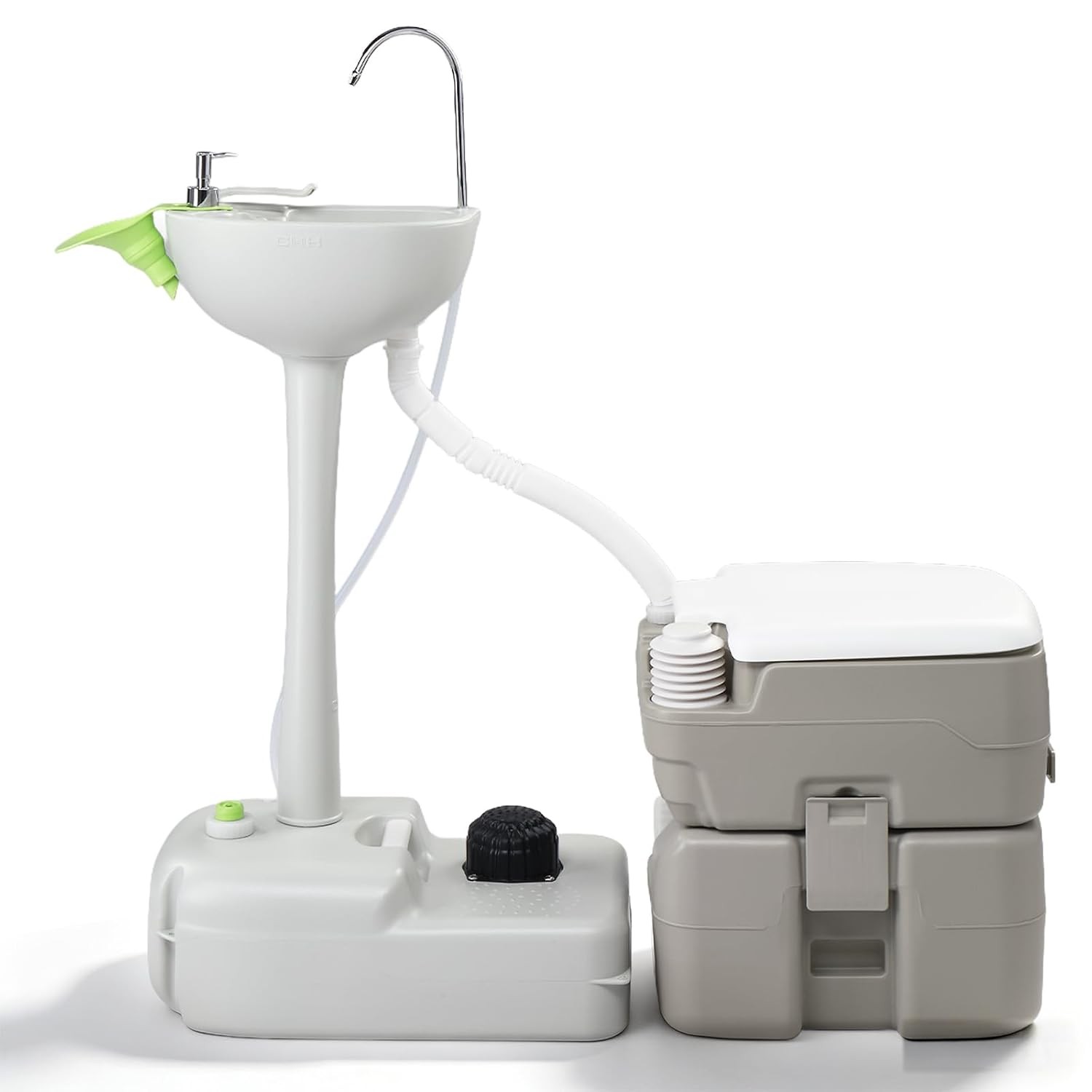 Portable Sink & Toilet Combo 5 Gallon Hand Washing Station & 5.3 gallon Flushing