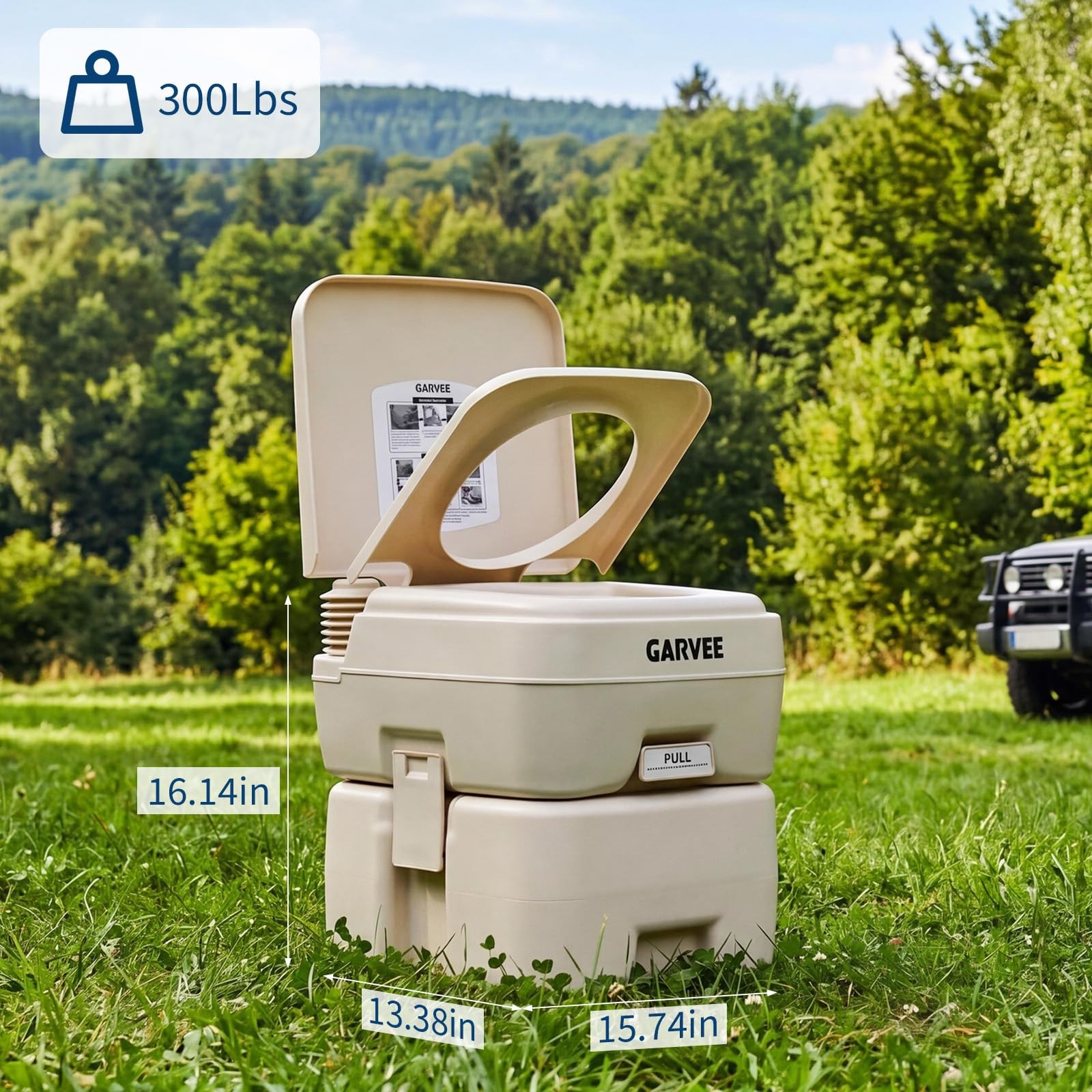 Garvee 5.3 Gallon Portable Toilet For Camping Carry Bag Tank Ideal For Boat Rv