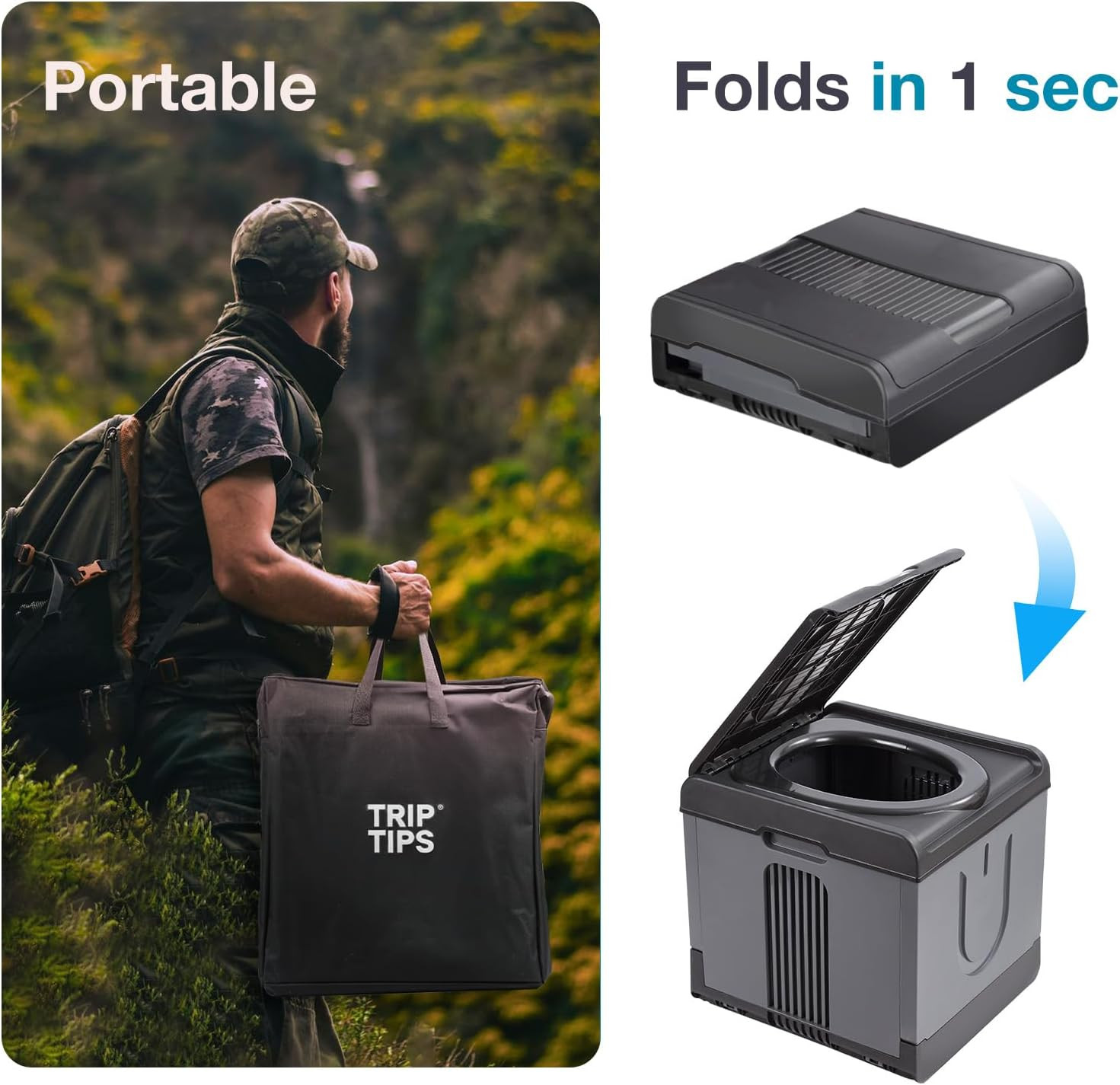 Updated Portable Potty for Camping Extra Large Folding Travel Toilet Camping Toi