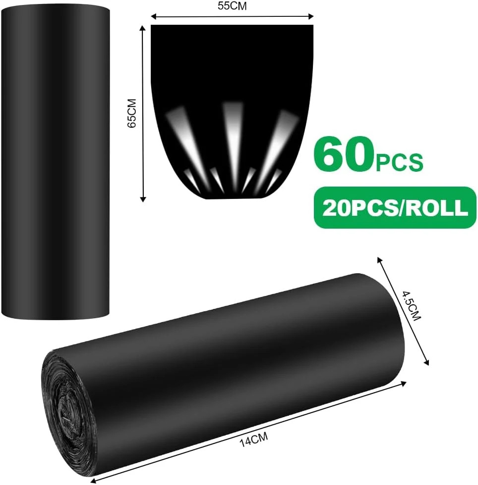 Camping Toilet Bags, 120 PCS (6 Roll) Portable Thickened Toilet Waste Bags