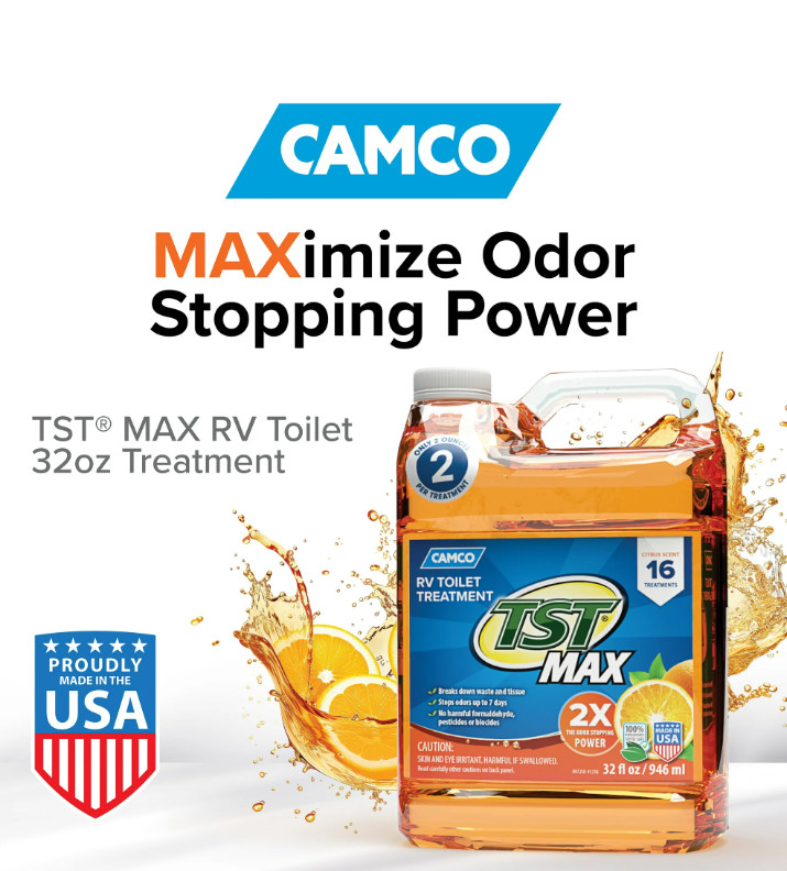 (2 pack) Camco TST MAX RV Toilet Treatment, Ultra-Concentrated Formula, 32oz