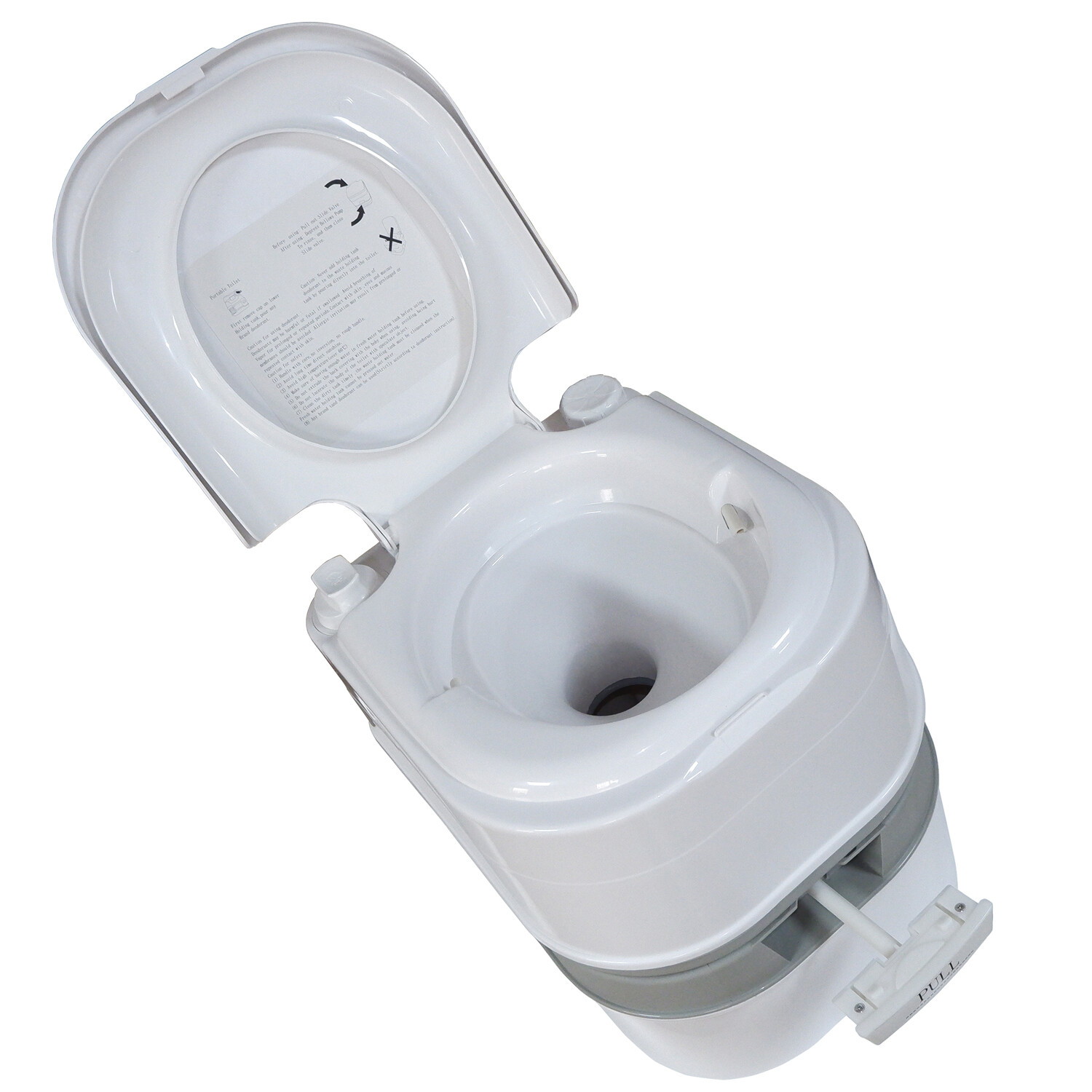 6.3 Gallon 24L Advanced Portable Toilet Flush Camping Travel Piston Pump Commode